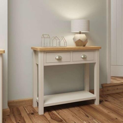 Rosemont Wooden Console Table With 2 Drawers In Dove Grey