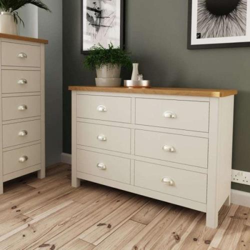 Rosemont Wooden Chest Of 6 Drawers In Dove Grey