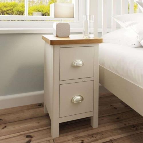 Rosemont Wooden Bedside Cabinet With 2 Drawers In Dove Grey