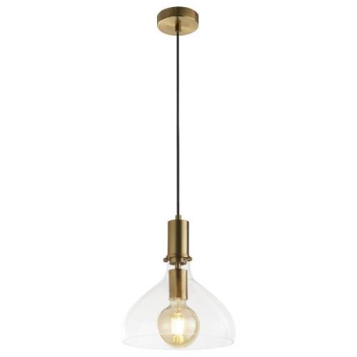 Margarita Clear Glass Shade Pendant Light In Brass