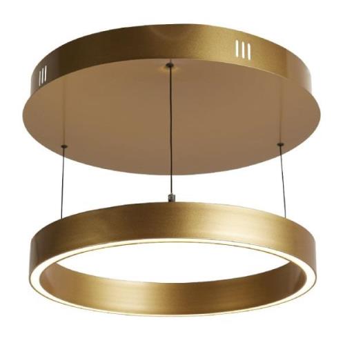 Layla Small Round Opal Acrylic Pendant Light In Matt Gold