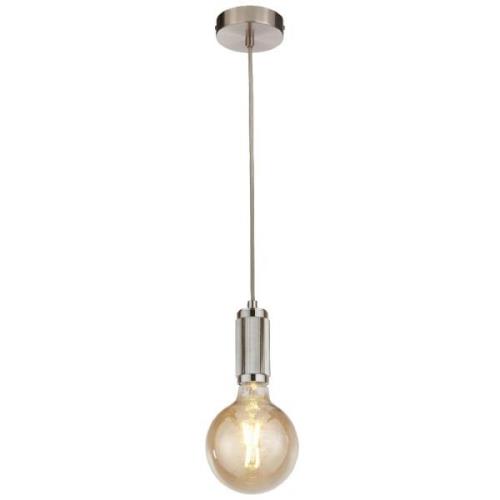 Bowie 1 Light Grey Braided Cable Pendant Light In Satin Silver