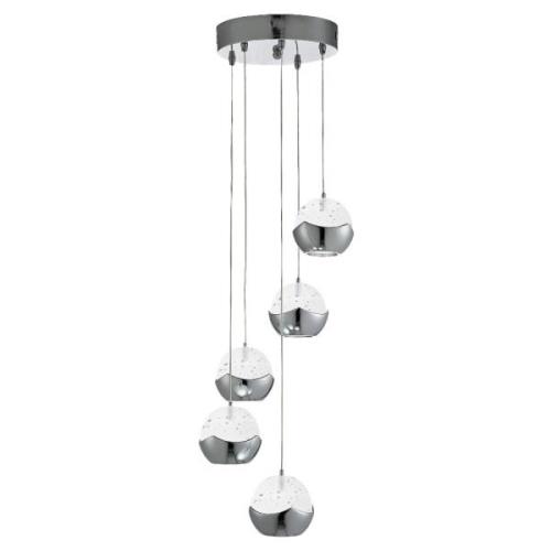 Ice Ball 5 Light Multi Drop Pendant Light In Chrome