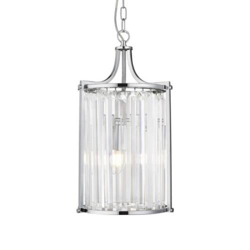 Victoria 2 Light Clear Crystal Shade Pendant Light In Chrome