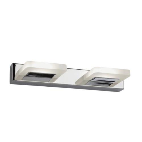 Luna LED 2 Light Frosted Glass Wall Light In Chrome