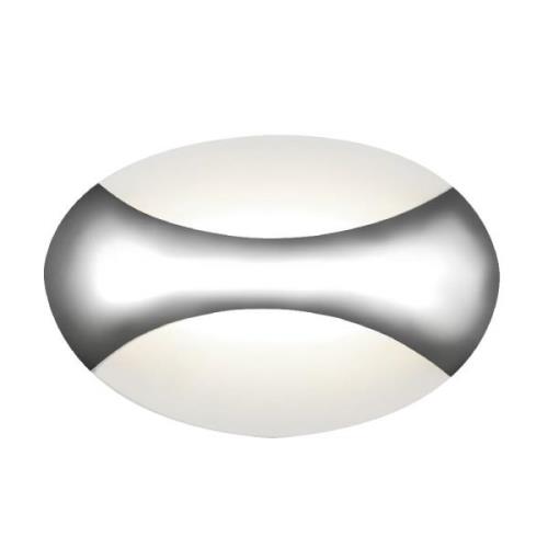 Glow LED Wall Light Oval In Chrome And White