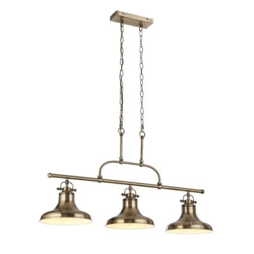 Dallas 3 Light Bar Pendant Light In Antique Brass