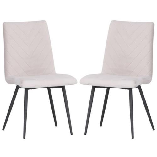 Casey Taupe Velvet Dining Chairs With Metal Legs In Pair