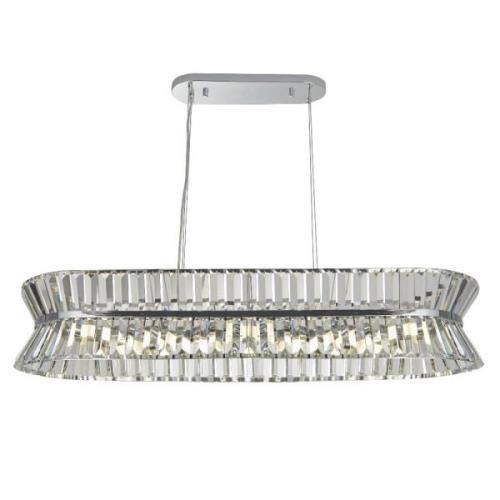 Uptown 10 Light Clear Crystal Oval Pendant Light In Chrome