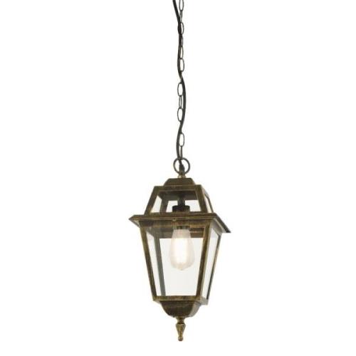 Orleans Glass Pendant Lantern Light In Black Gold