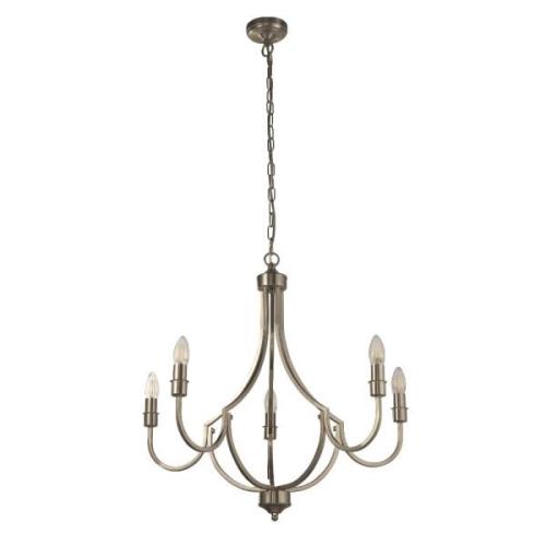 Lodge 5 Light Ceiling Pendant Light In Satin Silver