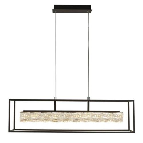 Elevator LED Crystal Glass Pendant Light In Matt Black