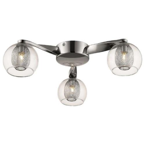 Cannonbury 3 Light Clear Glass Shade Flush Light In Chrome