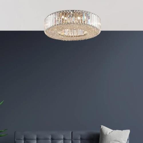 Belgravia 6 Light Clear Crystal Flush Light In Chrome