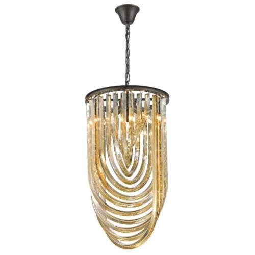 Chelsea 3 Light Champagne Crystal Pendant Light In Black