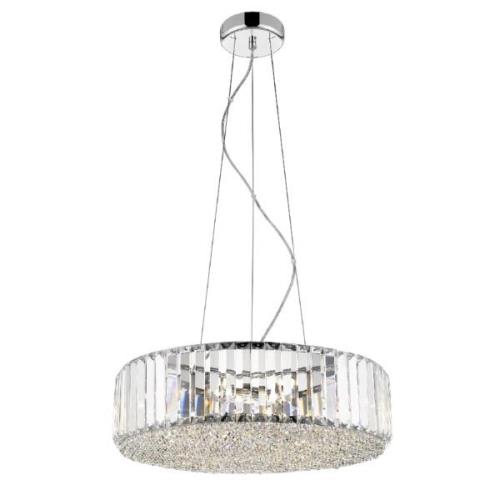 Belgravia 5 Light Clear Crystal Pendant Light In Chrome