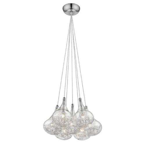 Battersea 7 Light Clear Glass Shade Pendant Light In Chrome