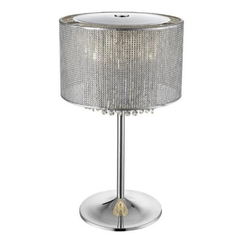 Palace 4 Light Crystal Droplet Table Lamp In Chrome Sliver