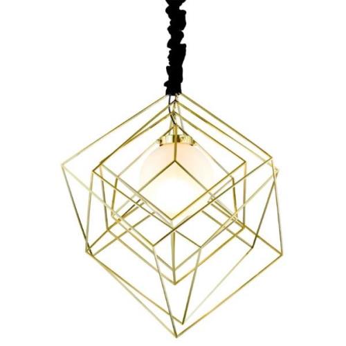 Dalston Metal Pendant Light In Brass