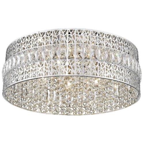 Rosalin 7 Light Glitzy Crystal Flush Light In Chrome