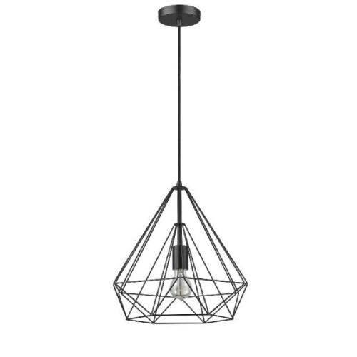 Merton Metal Pendant Light Small In Matt Black