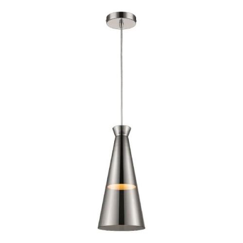 Kentish Smoked Grey Shade Pendant Light In Chrome