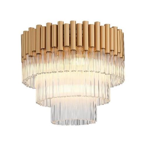 Harrogate Hanging Crystal Shade Flush Light Small In Matt Gold