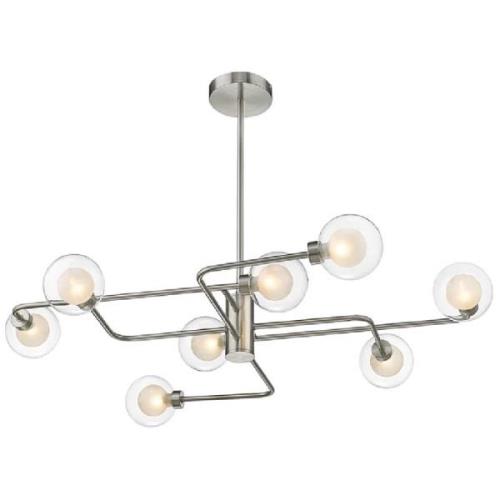 Dolores 8 Light Clear Opal Shade Semi Flush Light In Nickel