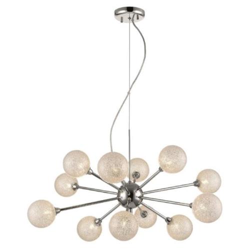 Wimbledon 12 Light Crystal Shade Pendant Light In Chrome