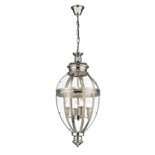 Victoria Glass Shade Pendant Light Small In Nickel