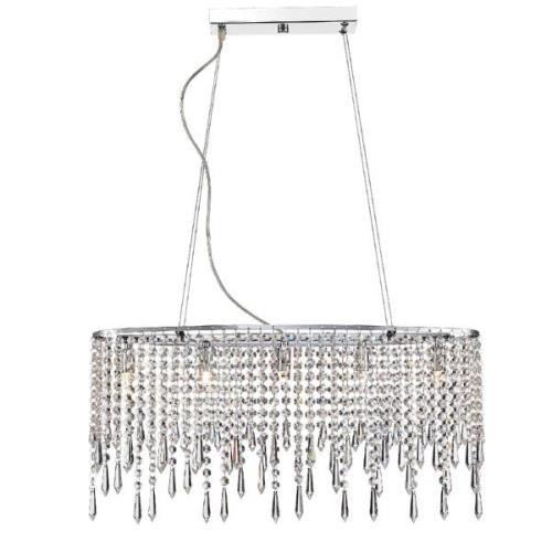 Thornton 5 Light Crystal Shade Pendant Light In Chrome