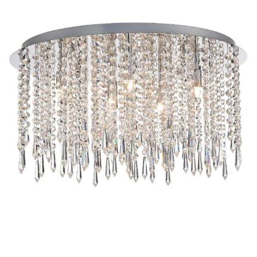 Thornton 9 Light Crystal Shade Flush Light In Chrome