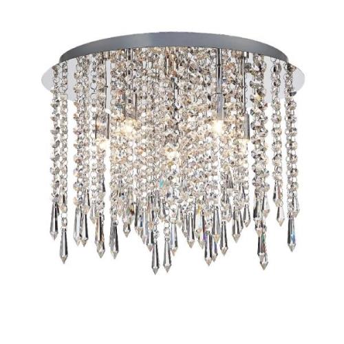 Thornton 4 Light Crystal Shade Flush Light In Chrome