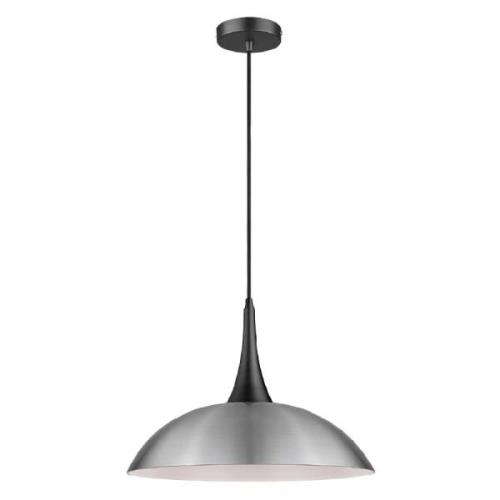 Stamford Satin Nickel Shade Pendant Light In Matt Black