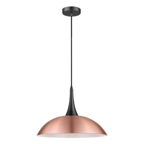 Stamford Copper Shade Pendant Light In Matt Black