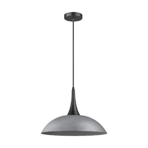 Stamford Cement Shade Pendant Light In Matt Black