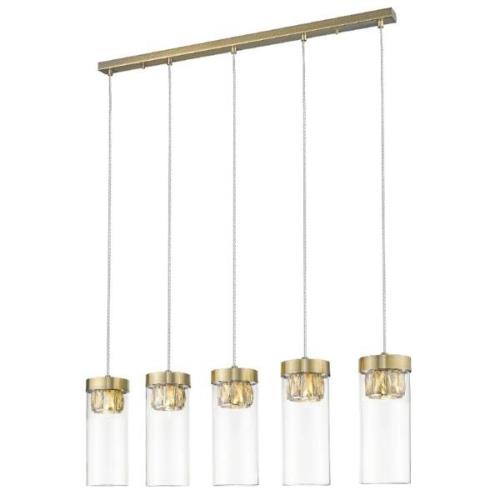 Socorro 5 Light Crystal Clear Pendant Light In Antique Bronze