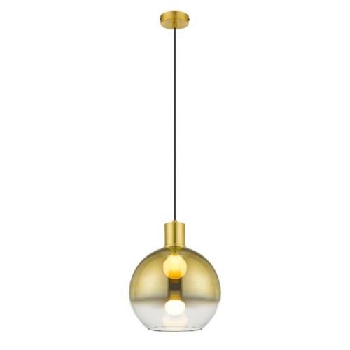 Roundhay Smoked Glass Shade Bar Pendant Light In Gold