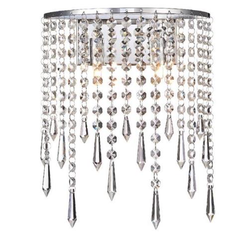 Thornton 2 Light Crystal Shade Wall Light In Chrome