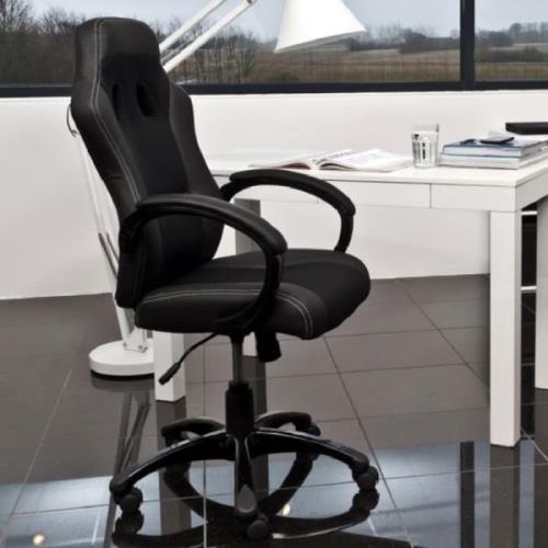 Rama Faux Leather Home And Office Chair In Black