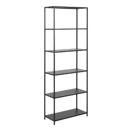 Napa Metal Bookcase With 5 Shelves In Matt Black