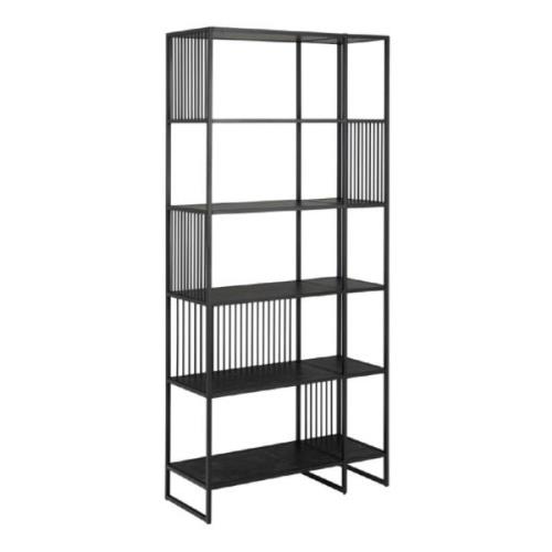 Seattle Wooden Bookcase With 5 Shelves In Black Marble Effect