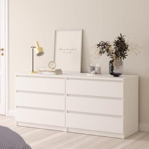 Nakou Wooden Chest Of 6 Drawers In White