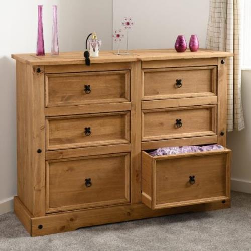 Central Wooden Chest Of 6 Drawers In Oak