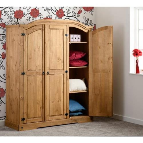 Central Wooden Wardrobe With 3 Doors In Oak