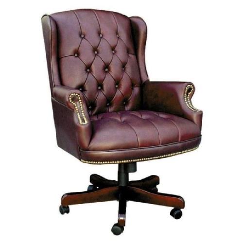 Camden Leather Home And Office Chair In Burgundy