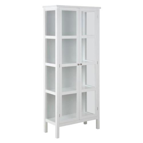 Elkhart Medium Wooden 2 Glass Doors Display Cabinet In White