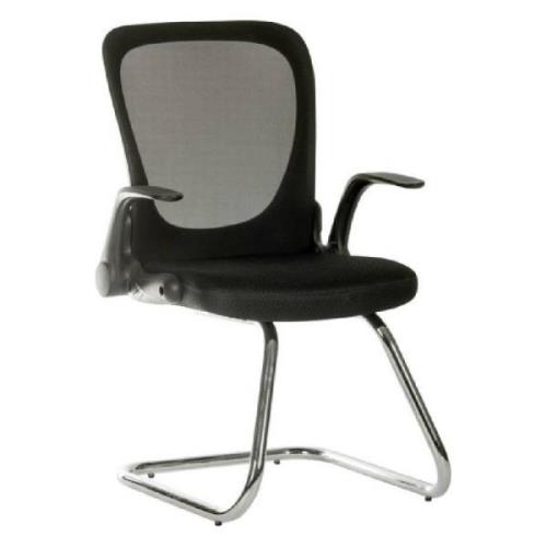 Flint Fabric Home And Office Chair With Chrome Legs In Black