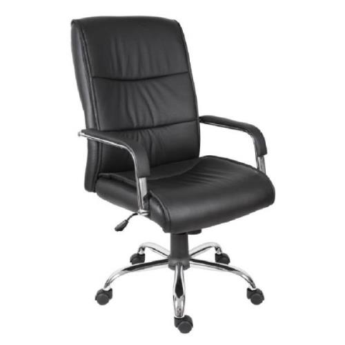 Kahului Leather Home And Office Chair In Black