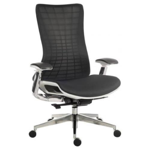 Quincy Fabric Home And Office Chair With White Frame In Black